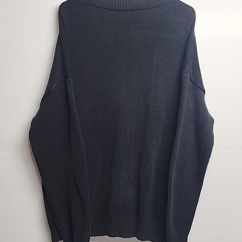 Forever 21 Vintage Mens Black Minimalist Big Button Down Cardigan SzL Handsome - Picture 4 of 10